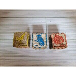 Vintage 1950s Children's Toy Wooden Blocks 3pc.